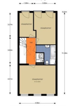 Three light bedrooms + bathroom + Utility Room on the third floor. 
